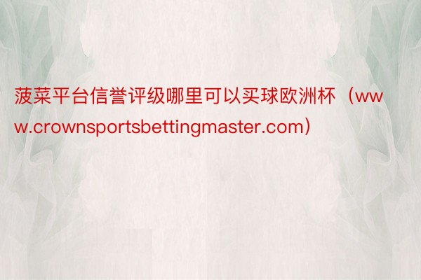 菠菜平台信誉评级哪里可以买球欧洲杯（www.crownsportsbettingmaster.com）