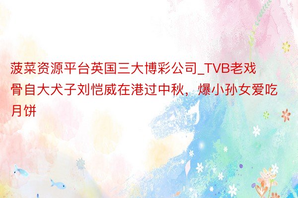 菠菜资源平台英国三大博彩公司_TVB老戏骨自大犬子刘恺威在港过中秋，爆小孙女爱吃月饼