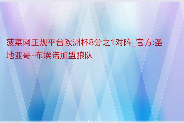 菠菜网正规平台欧洲杯8分之1对阵_官方:圣地亚哥·布埃诺加盟狼队